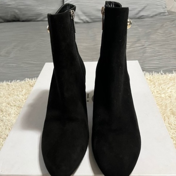 New Authentic Christian Dior Black Charms Suede  Ankle  Bootie - Picture 1 of 8